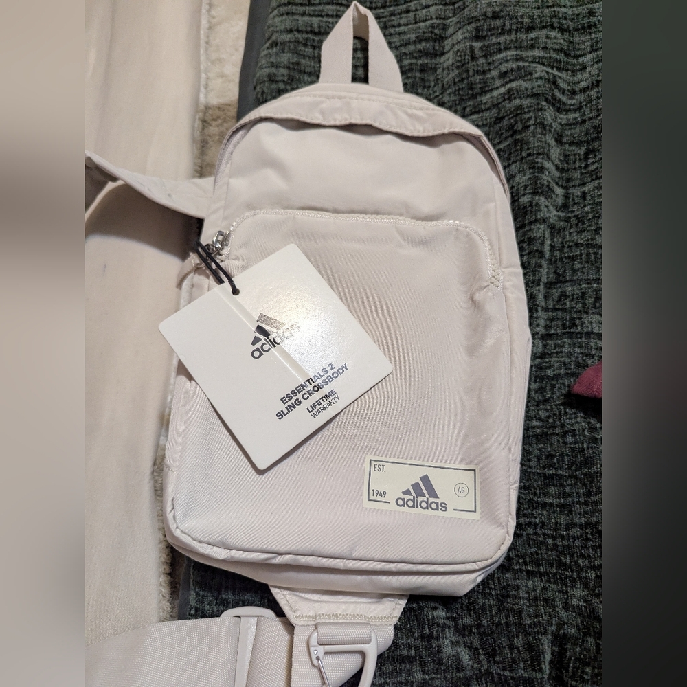 Adidas cream colored crossbody bag